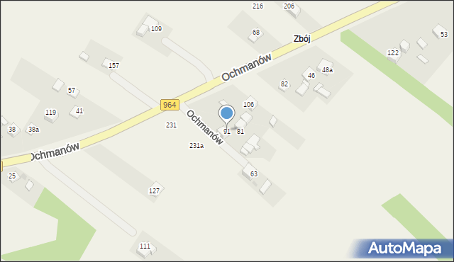 Ochmanów, Ochmanów, 91, mapa Ochmanów