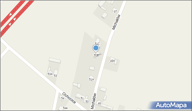 Ochocice, Ochocice, 51B, mapa Ochocice