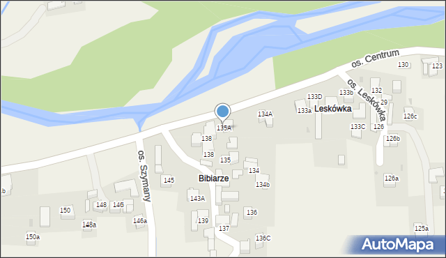Ochotnica Dolna, Ochotnica Dolna, 135A, mapa Ochotnica Dolna