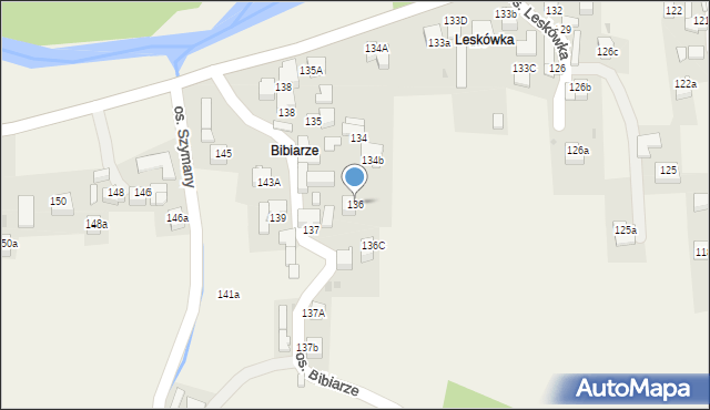 Ochotnica Dolna, Ochotnica Dolna, 136, mapa Ochotnica Dolna