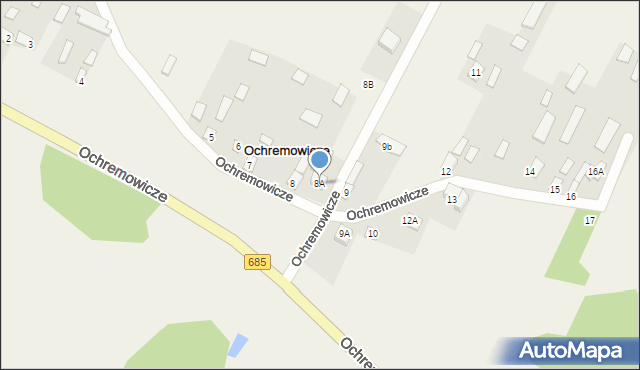 Ochremowicze, Ochremowicze, 8A, mapa Ochremowicze