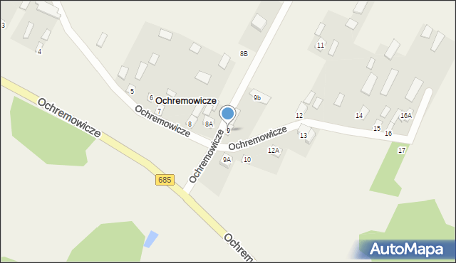 Ochremowicze, Ochremowicze, 9, mapa Ochremowicze