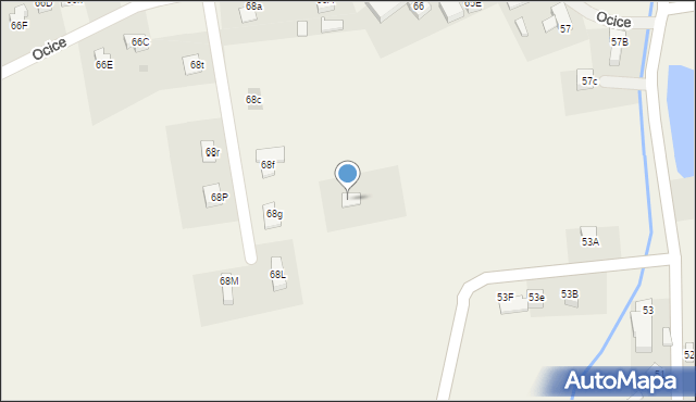 Ocice, Ocice, 68h, mapa Ocice