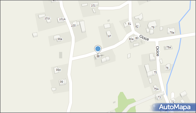 Ocice, Ocice, 98, mapa Ocice