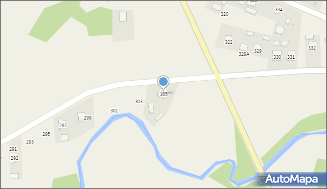 Ocieka, Ocieka, 305, mapa Ocieka