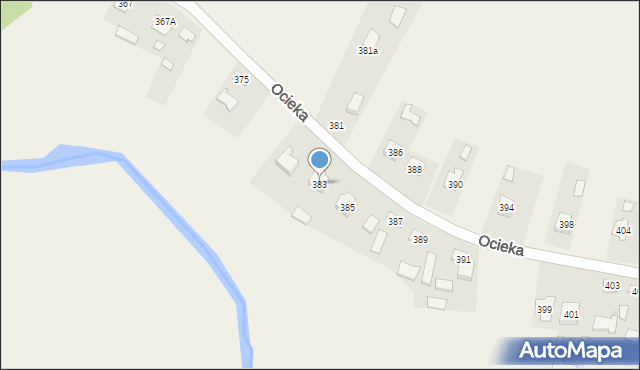 Ocieka, Ocieka, 383, mapa Ocieka