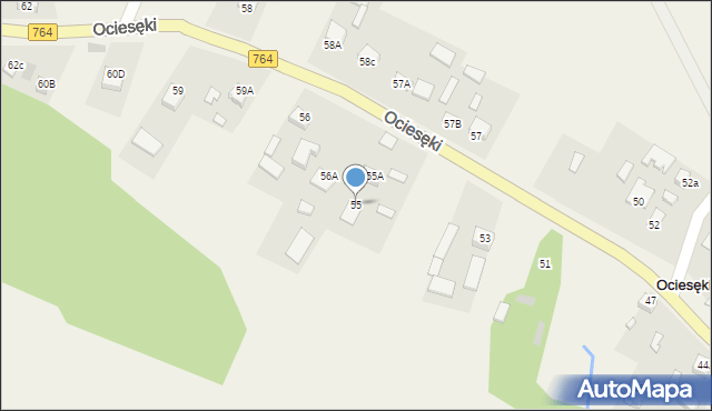 Ociesęki, Ociesęki, 55B, mapa Ociesęki