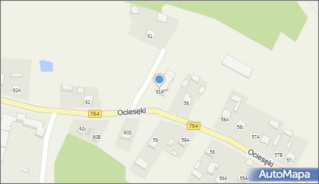 Ociesęki, Ociesęki, 61A, mapa Ociesęki
