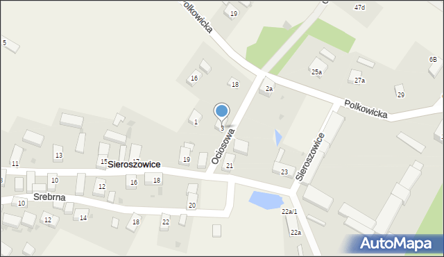 Sieroszowice, Ociosowa, 3, mapa Sieroszowice