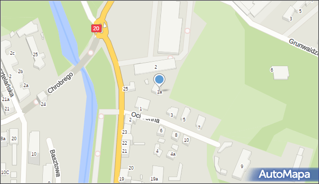 Stargard, Ochronna, 1a, mapa Stargard