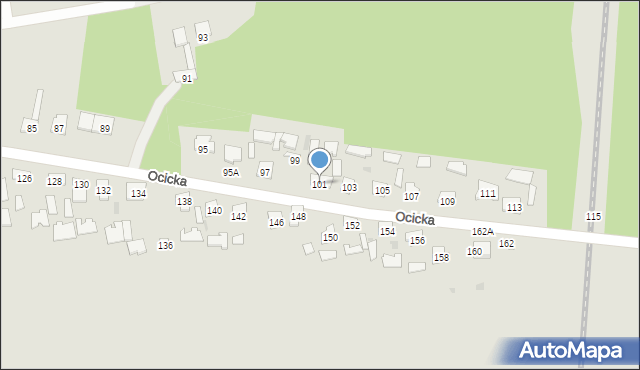 Tarnobrzeg, Ocicka, 101, mapa Tarnobrzegu