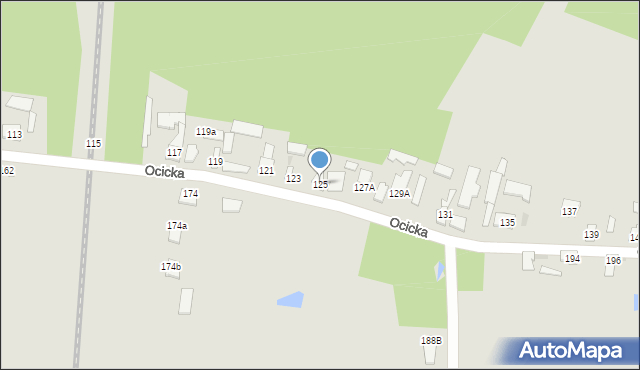 Tarnobrzeg, Ocicka, 125, mapa Tarnobrzegu