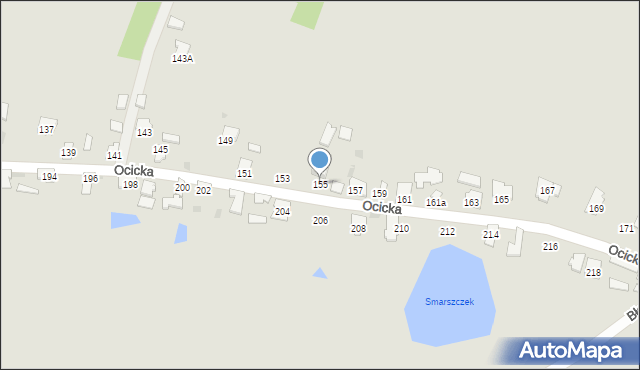 Tarnobrzeg, Ocicka, 155, mapa Tarnobrzegu