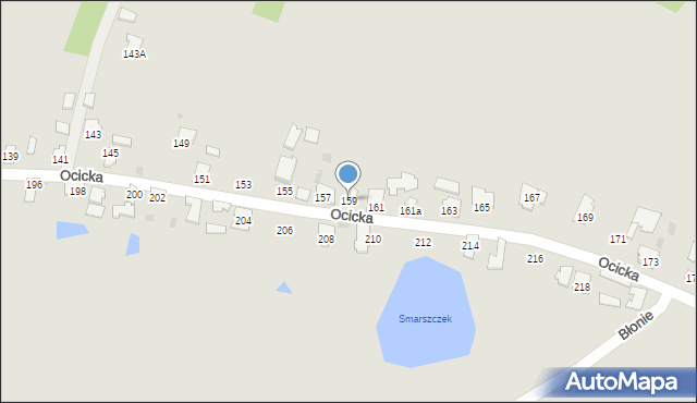 Tarnobrzeg, Ocicka, 159, mapa Tarnobrzegu