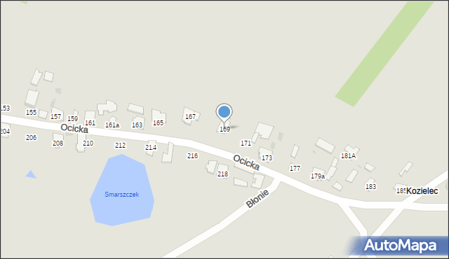 Tarnobrzeg, Ocicka, 169, mapa Tarnobrzegu