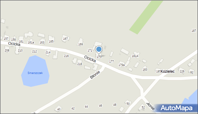 Tarnobrzeg, Ocicka, 173, mapa Tarnobrzegu