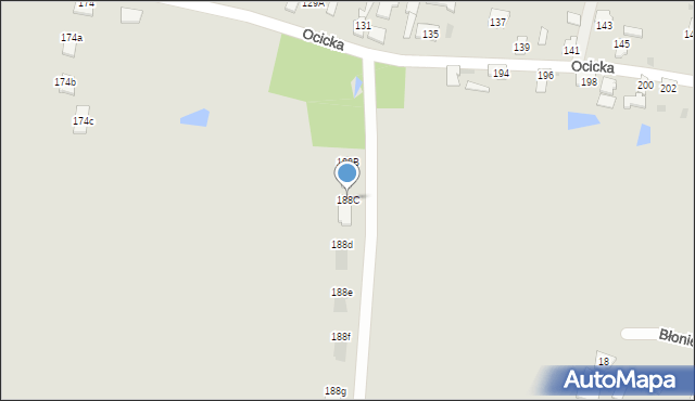Tarnobrzeg, Ocicka, 188C, mapa Tarnobrzegu