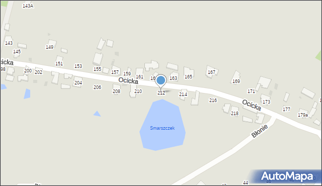 Tarnobrzeg, Ocicka, 212, mapa Tarnobrzegu