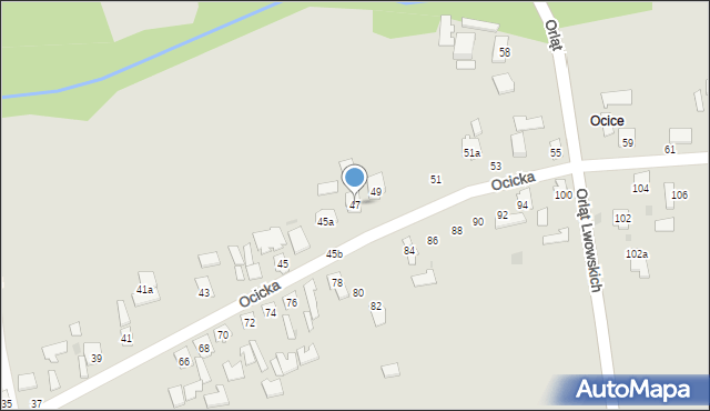 Tarnobrzeg, Ocicka, 47, mapa Tarnobrzegu