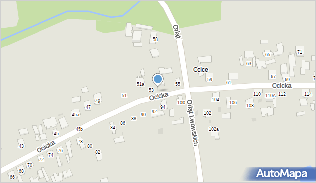 Tarnobrzeg, Ocicka, 55A, mapa Tarnobrzegu