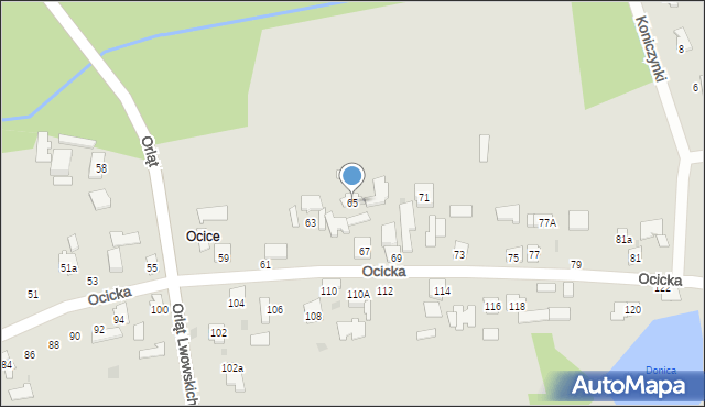 Tarnobrzeg, Ocicka, 65, mapa Tarnobrzegu