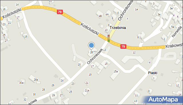 Trzebinia, Ochronkowa, 16, mapa Trzebinia