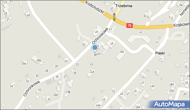Trzebinia, Ochronkowa, 19, mapa Trzebinia