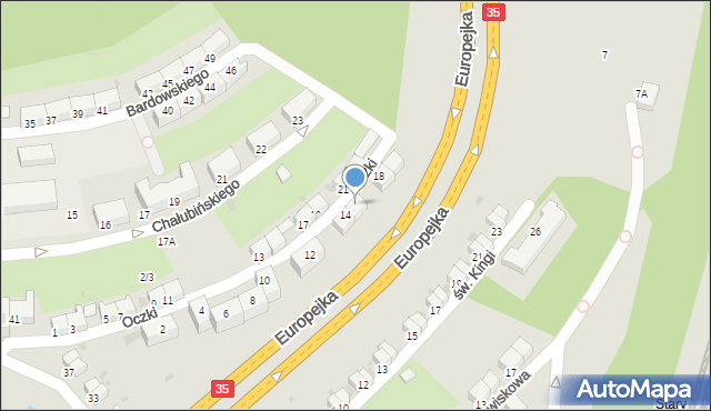 Wałbrzych, Oczki Wojciecha, dr., 16, mapa Wałbrzycha