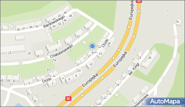 Wałbrzych, Oczki Wojciecha, dr., 19, mapa Wałbrzycha