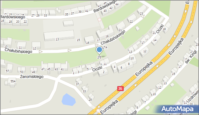Wałbrzych, Oczki Wojciecha, dr., 2/3, mapa Wałbrzycha