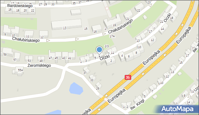 Wałbrzych, Oczki Wojciecha, dr., 7, mapa Wałbrzycha