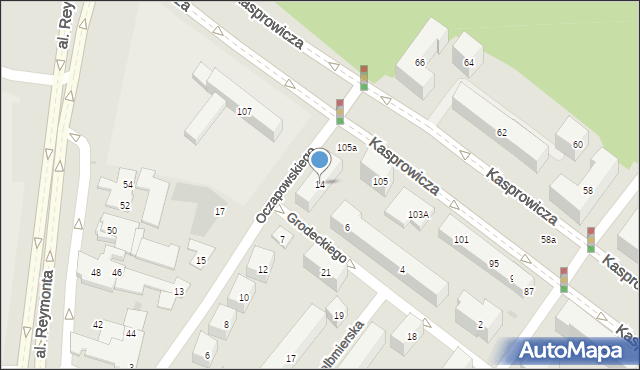 Warszawa, Oczapowskiego Michała, 14, mapa Warszawy