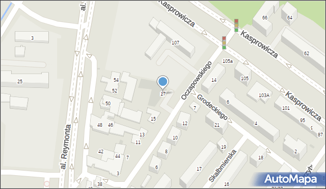 Warszawa, Oczapowskiego Michała, 17, mapa Warszawy
