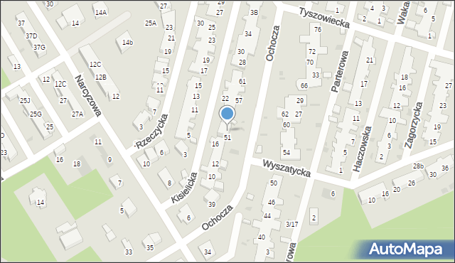 Warszawa, Ochocza, 51a, mapa Warszawy