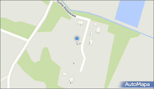 Zielona Góra, Ochla-Bażantowa, 4, mapa Zielona Góra