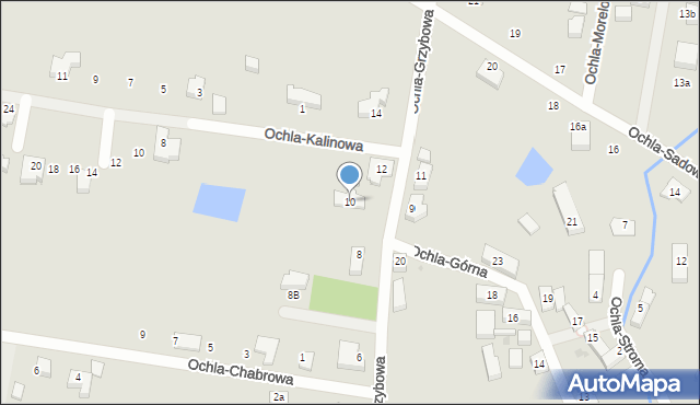 Zielona Góra, Ochla-Grzybowa, 10, mapa Zielona Góra