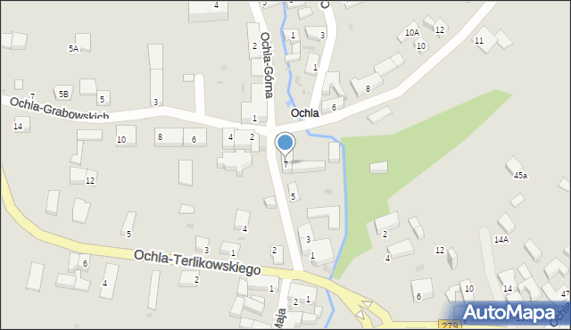 Zielona Góra, Ochla-Jadwigi Śląskiej, św., 7, mapa Zielona Góra