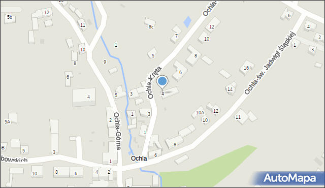 Zielona Góra, Ochla-Kręta, 4, mapa Zielona Góra