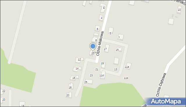 Zielona Góra, Ochla-Makowa, 10, mapa Zielona Góra