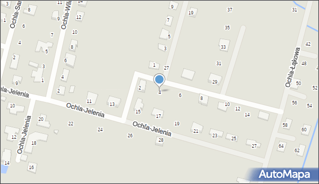 Zielona Góra, Ochla-Niedźwiedzia, 4, mapa Zielona Góra