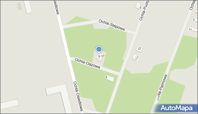 Zielona Góra, Ochla-Oazowa, 5, mapa Zielona Góra