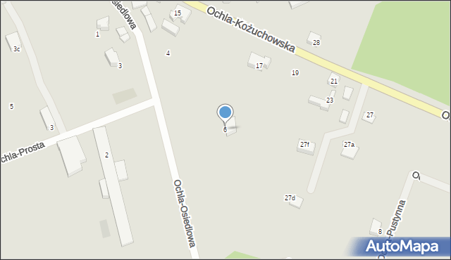 Zielona Góra, Ochla-Osiedlowa, 6, mapa Zielona Góra