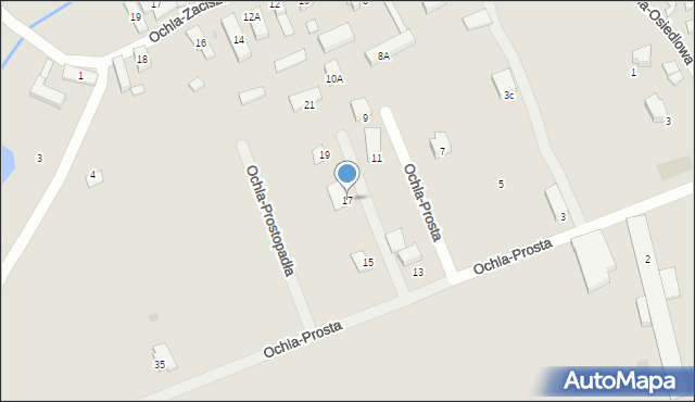 Zielona Góra, Ochla-Prosta, 17, mapa Zielona Góra