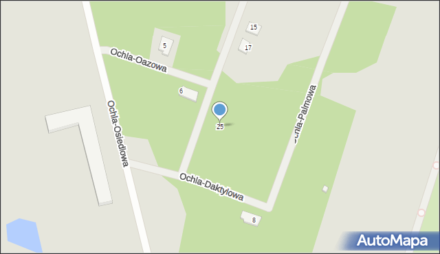 Zielona Góra, Ochla-Pustynna, 25, mapa Zielona Góra
