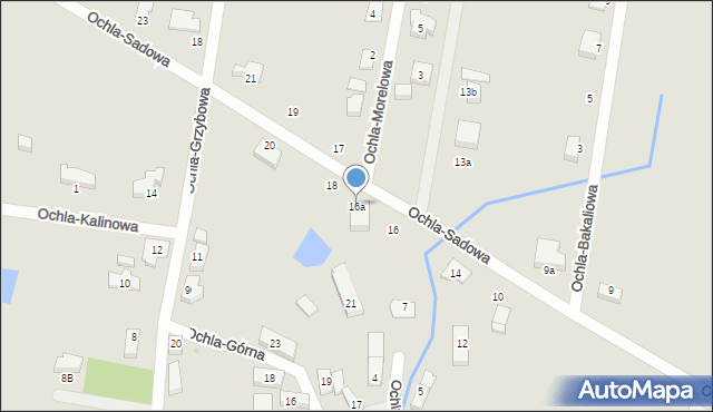 Zielona Góra, Ochla-Sadowa, 16a, mapa Zielona Góra