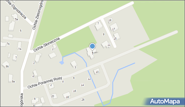 Zielona Góra, Ochla-Słoneczna, 5, mapa Zielona Góra