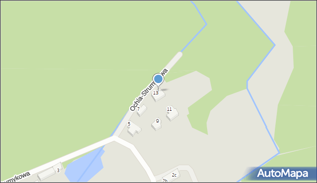 Zielona Góra, Ochla-Strumykowa, 13a, mapa Zielona Góra