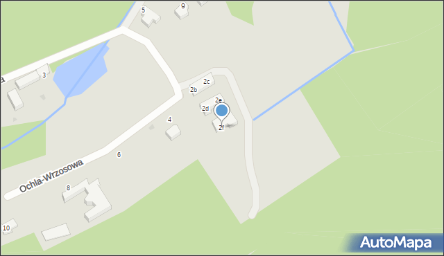 Zielona Góra, Ochla-Wrzosowa, 2f, mapa Zielona Góra