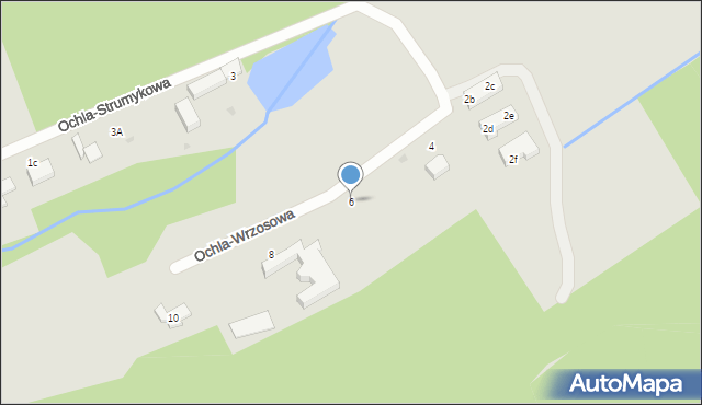 Zielona Góra, Ochla-Wrzosowa, 6, mapa Zielona Góra