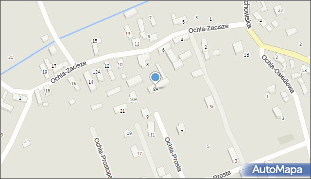 Zielona Góra, Ochla-Zacisze, 8A, mapa Zielona Góra